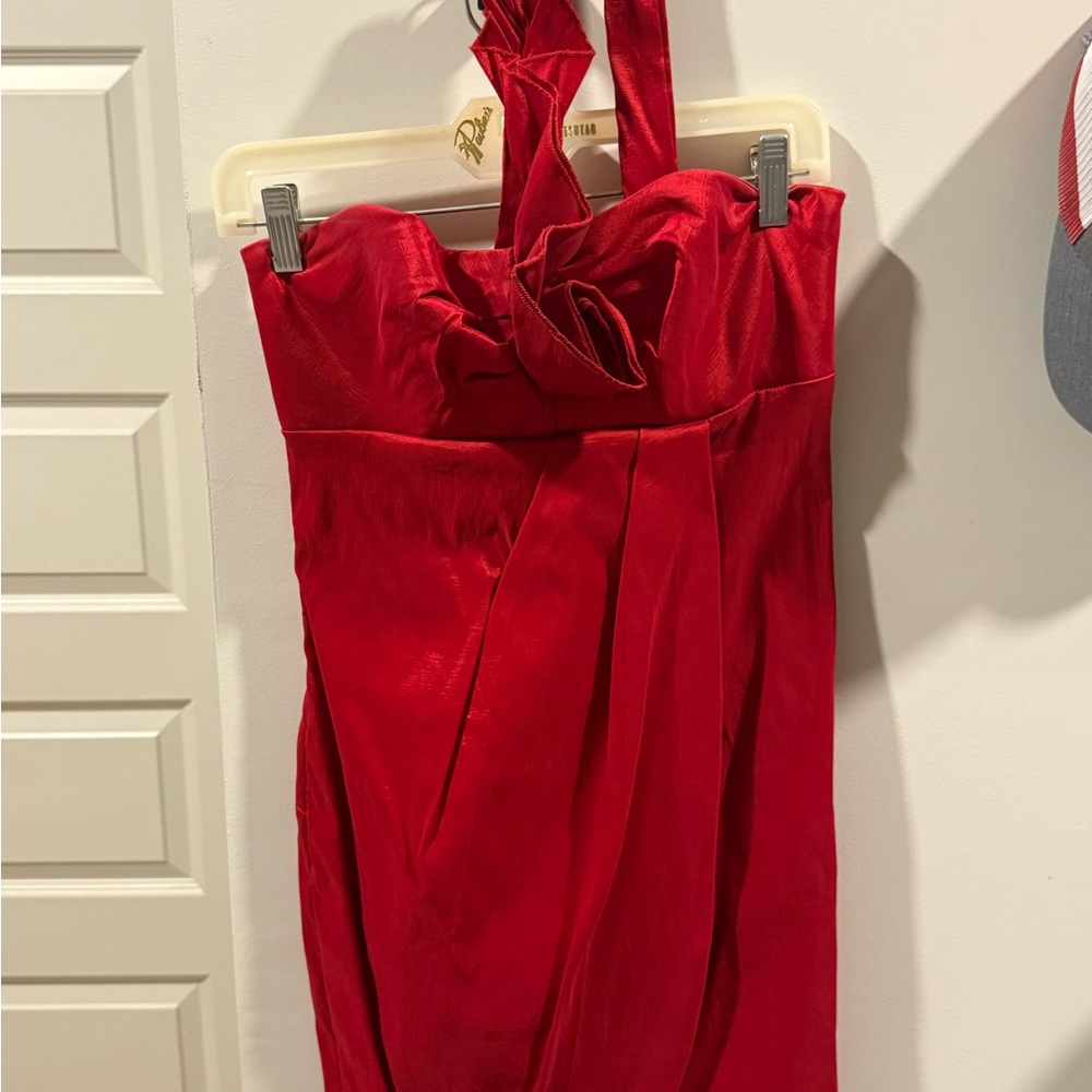 Elegant Red one shoulder Dress